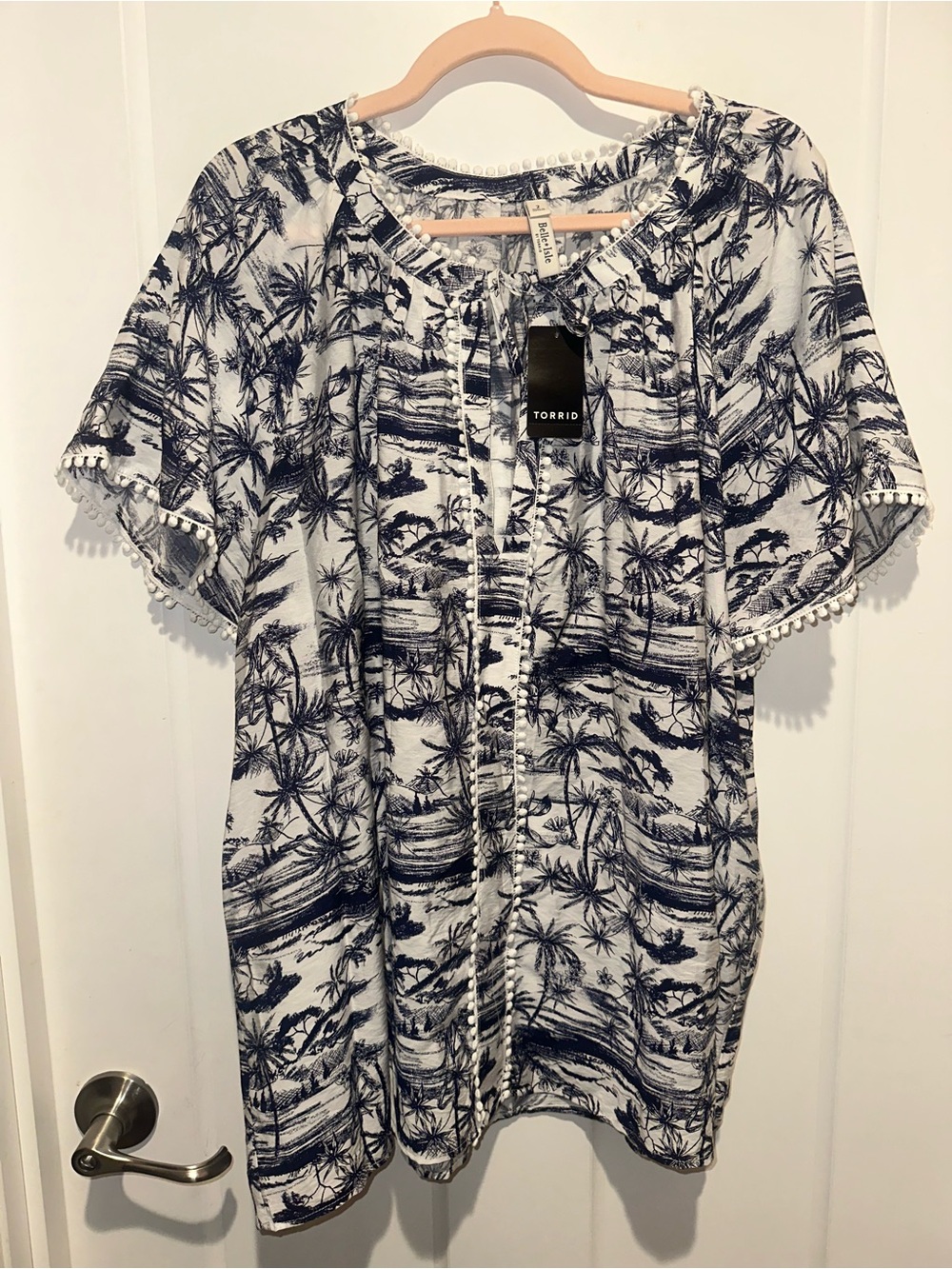 NWT Torrid Belle Isle Jungle Toile Pom Pom Top Size 2 2X 18/20